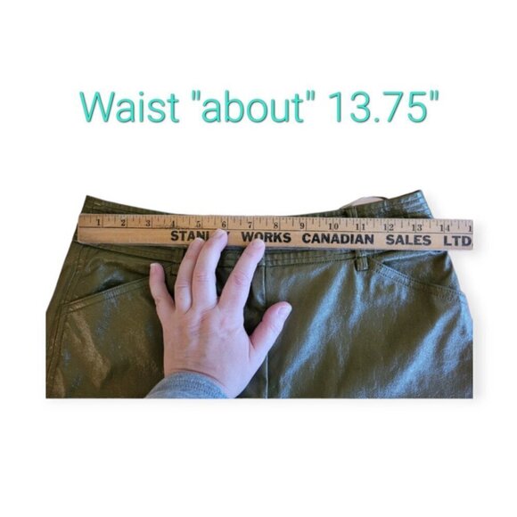 Aritzia Wilfred Le Fou Funk Pant Glossy vinyl pants in avocado green in size 4 - Picture 12 of 13